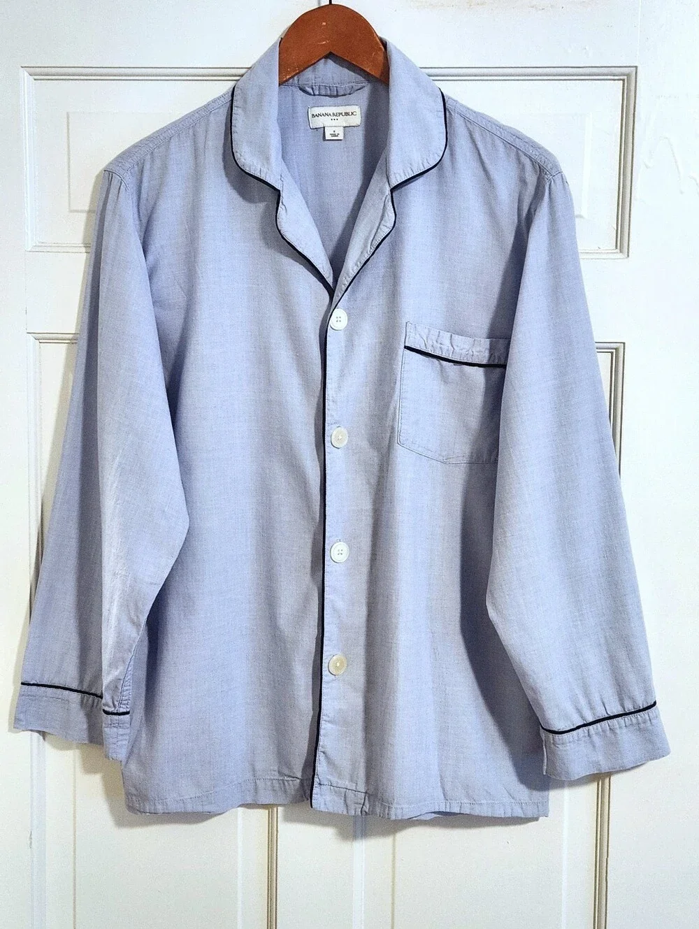 💙Banana Republic💙 - Blue Two-Piece Cotton Pajama PJ Lounge Set w/Navy Piping